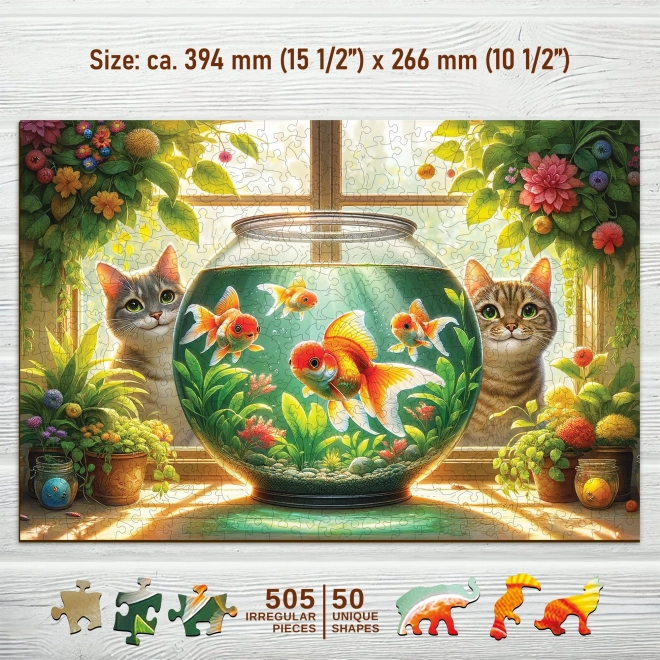 Puzzle en bois Chats et poissons 505 pièces