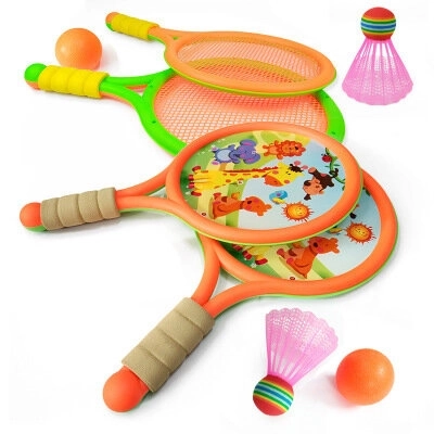 Raquettes de badminton enfant Dinosaures Orange vert