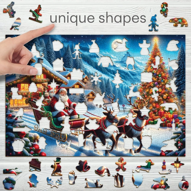Puzzle en bois de traîneau du Père Noël 505 pièces