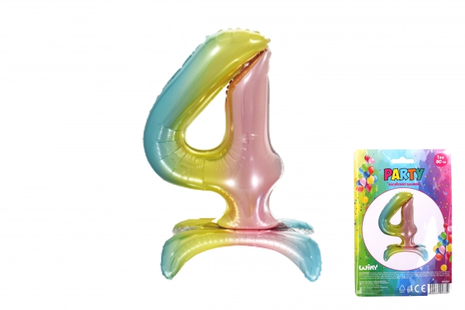 Ballon gonflable arc-en-ciel - chiffre 4