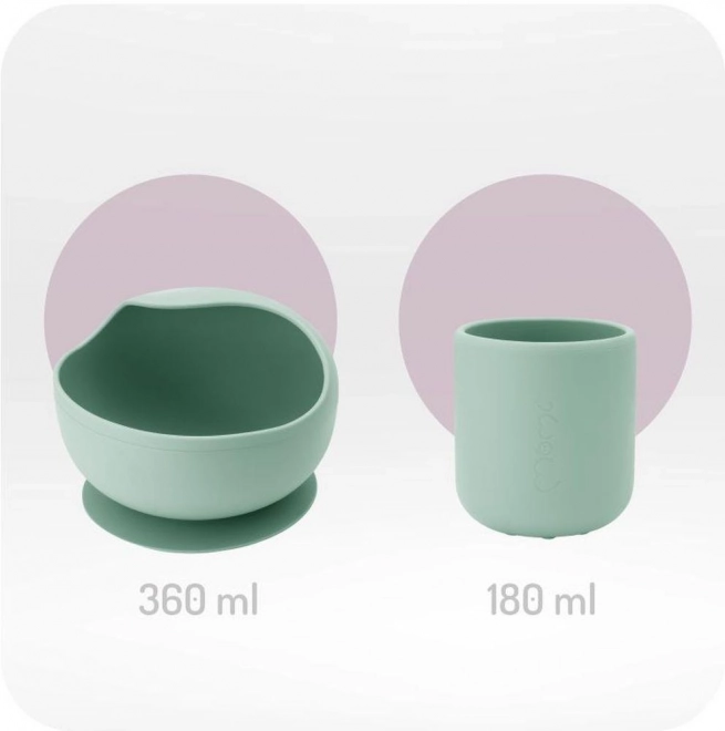 Set de table en silicone pour enfants MoMi AMI vert