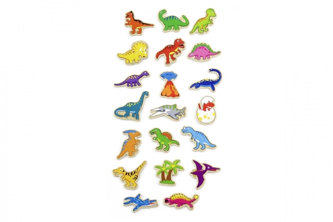 Magnets en bois 20 pcs - dinosaures