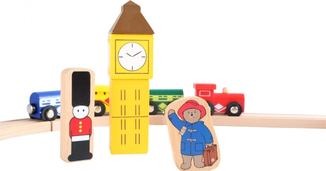 Petit Pied Circuit de Train Bois Paddington 43 pièces