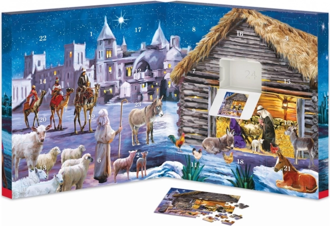 EUROGRAPHICS Puzzle Calendrier de l'Avent: Naissance de Jésus 24x50 pièces