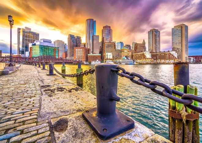 Puzzle ENJOY port de Boston au crépuscule, USA – 1000 pièces