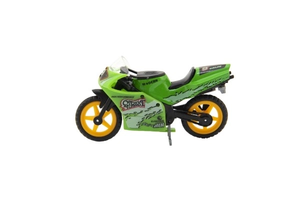 Moto de course métal/plastique 8cm à roue libre assorties sur carte