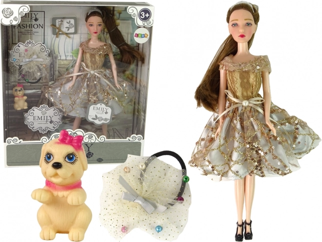 Poupée EMILY avec chien et accessoires
