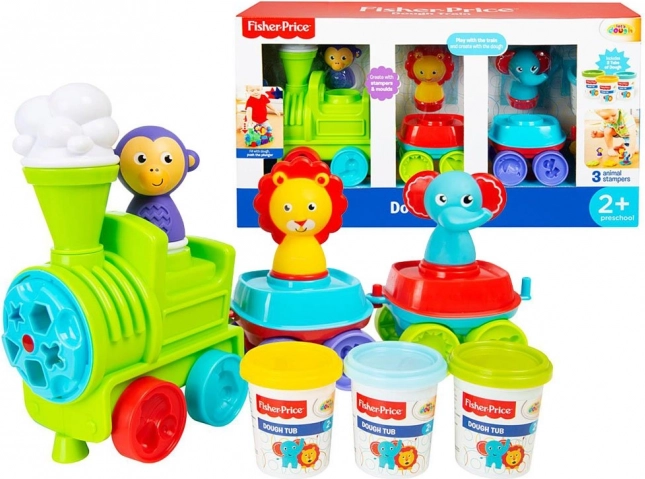 Fisher-Price petit train avec pâte à modeler, 3 couleurs