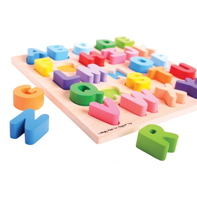 Puzzle à encastrer Bigjigs - lettres majuscules de l'alphabet