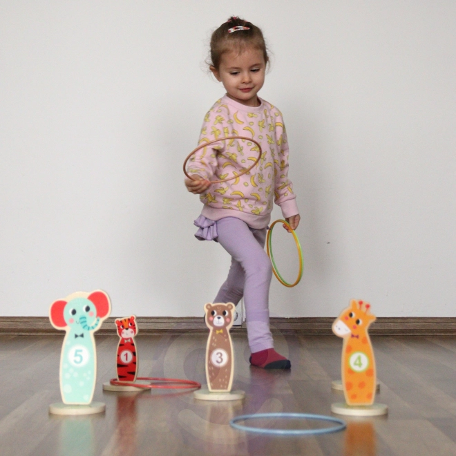 Jeu d'adresse en bois Tooky Toy - lancer sur cible animaux