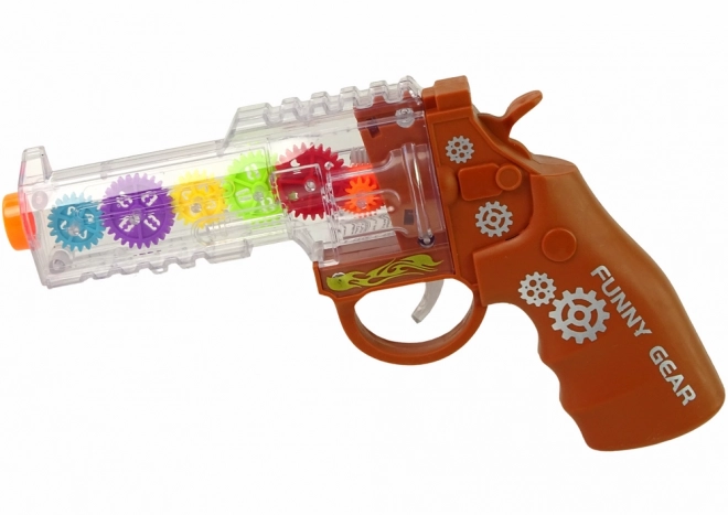 Pistolet Jouet avec Effets Lumineux et Sonores Marron
