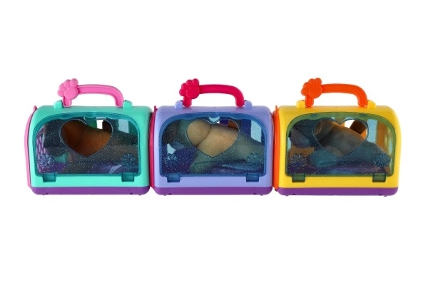 Boîte de transport avec chien en peluche