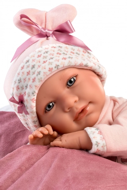 Llorens 74014 NOUVEAU-NÉ - poupée bébé réaliste avec sons et corps en tissu doux - 42 cm