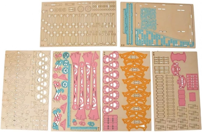 Puzzle en bois 3D grande roue pastel de Woodcraft