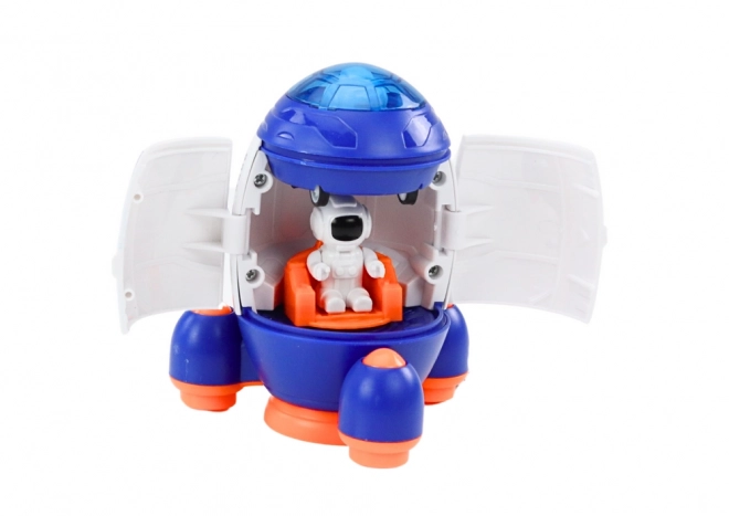 Petite fusée spatiale avec figurine et véhicule