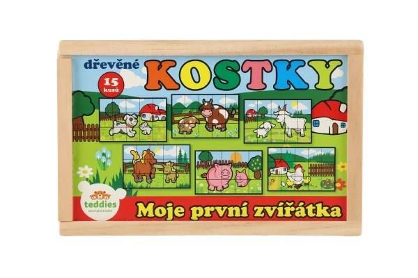Blocs en bois Mes premiers animaux 15 pcs