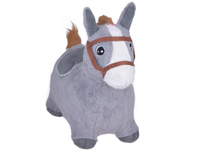 Cheval sauteur en peluche gris – Gris
