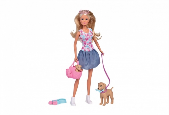 Poupée Steffi avec chiens