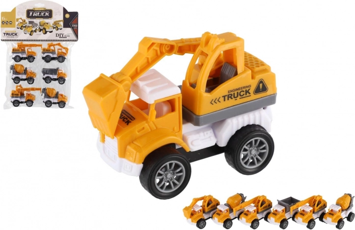 Mini voitures de chantier 6 pcs à rétrofriction