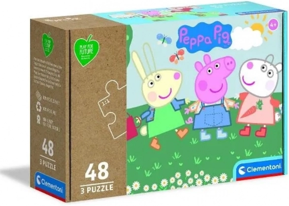 CLEMENTONI Play For Future Puzzle Peppa Pig 3x48 pièces