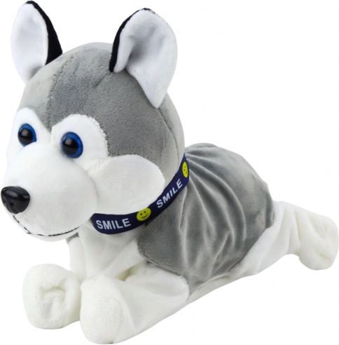 Chien husky en peluche interactif