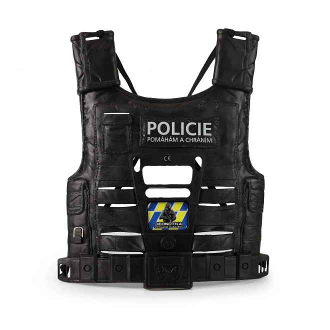 Gilet de police avec inscriptions tchèques et accessoires
