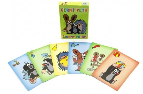 Jeu de société Krtek Peter noir - cartes dans une boîte en papier 6x9cm