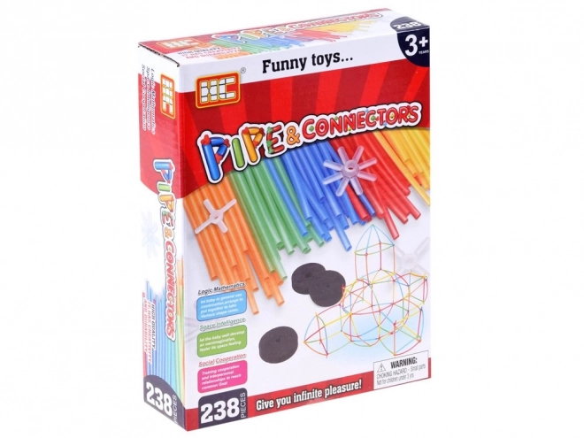 Jeu de construction créatif pailles et bâtonnets