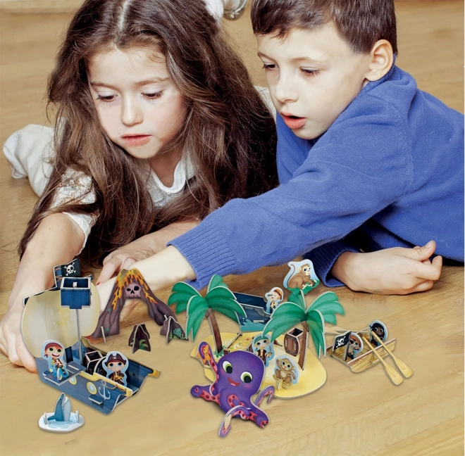 Puzzle 3D EDUCA Île des Pirates 68 pièces