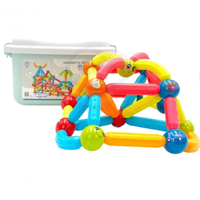 WOOPIE Ensemble de construction éducatif magnétique 128 pièces