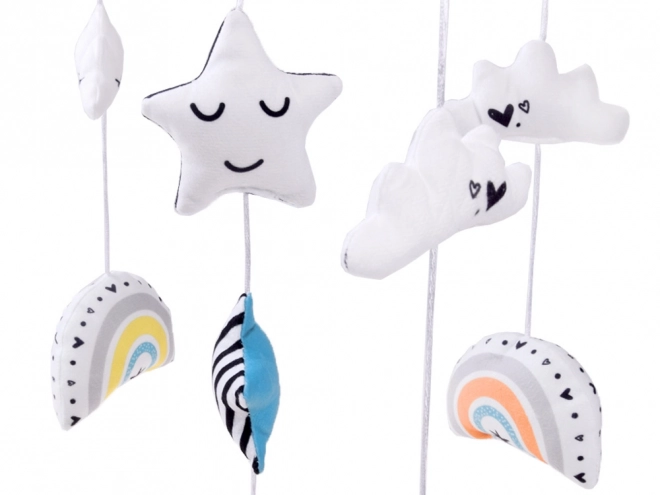 Mobile musical pour bébé avec arc-en-ciel