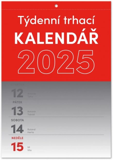 CALENDRIER Mural Détachable Hebdomadaire 2025, A5