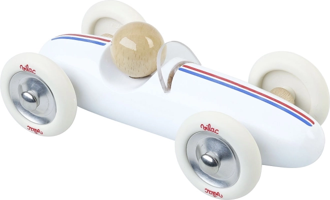 Vilac voiture en bois Grand Prix vintage blanche