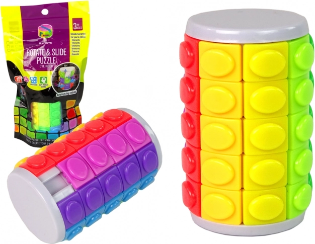 Jeu logique cylindre rotatif coloré