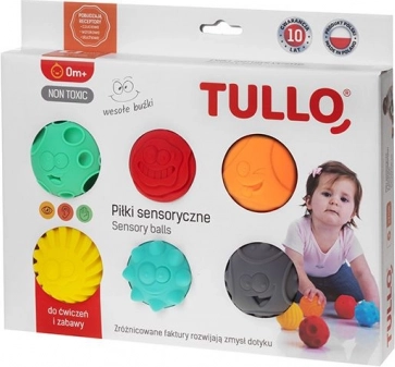 Balles sensorielles avec visages, pastel, 6 pcs