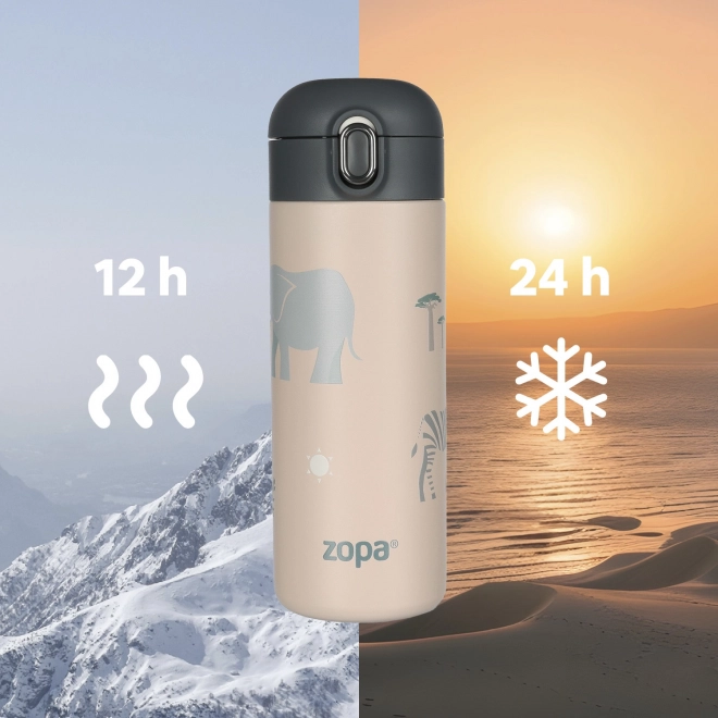 Thermos pour liquides avec paille 400 ml, Montagnes