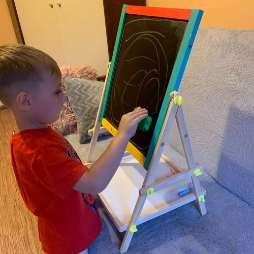 Tableau double face en bois pour enfants