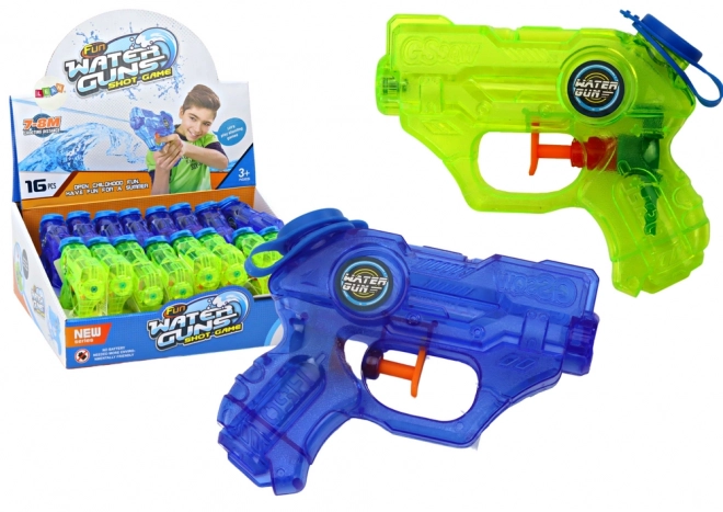 Mini pistolet à eau vert-bleu avec une portée de 7-8 m