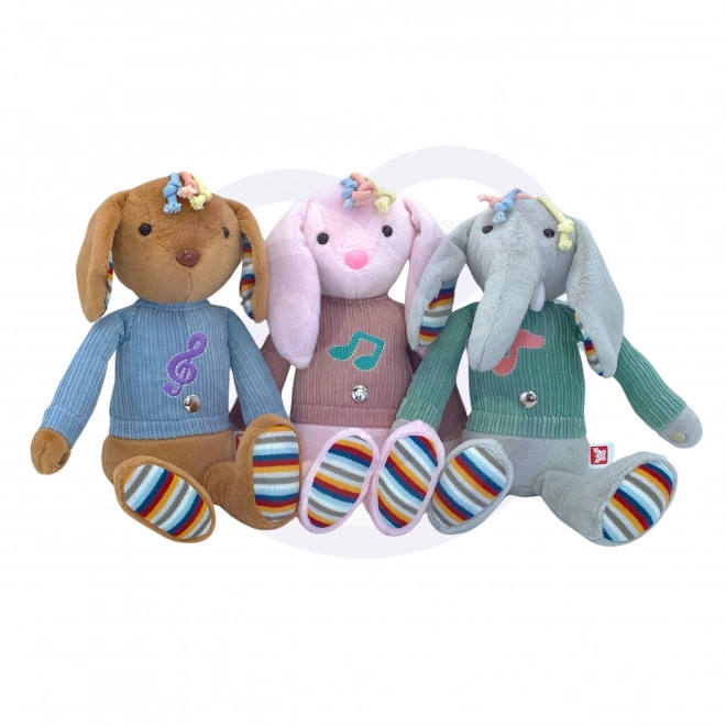 Chien en peluche interactif avec mélodie et lumière