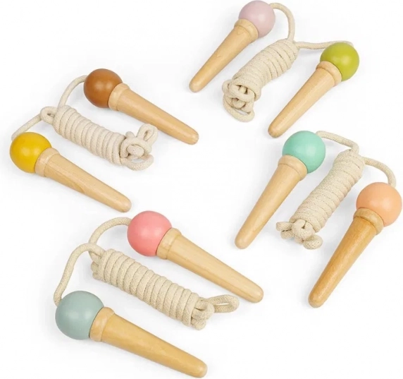 Corde à sauter pour enfants Bigjigs Toys avec poignées en bois
