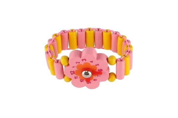 Montre en bois bracelet 7cm mélange de types / couleurs avec support