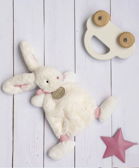 Doudou coffret cadeau - lapin en peluche rose