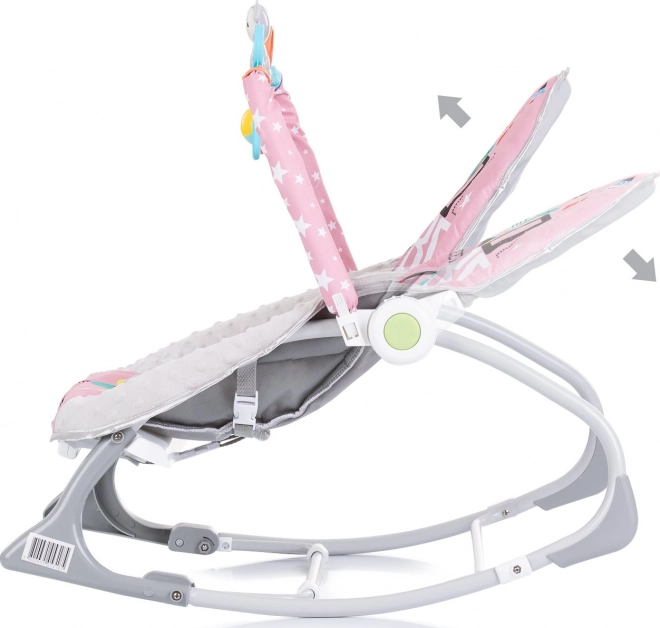 CHIPOLINO Transat bébé vibrant 2-en-1 Baby Spa Rose