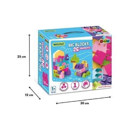 Wader grands blocs 26 pièces roses