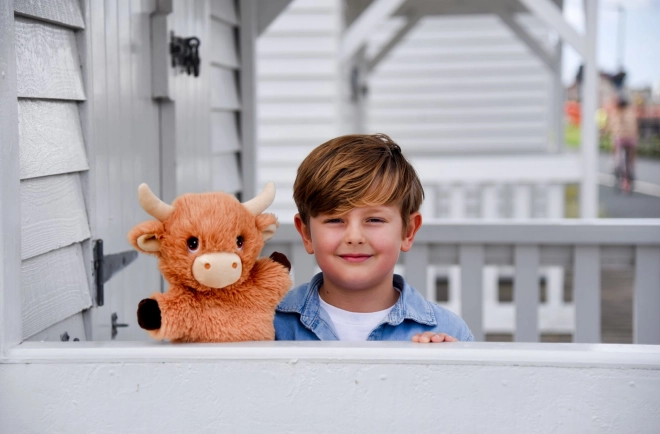 Keel Toys SE3077-3 Keeleco Vache alpine - marionnette à main en peluche éco 27 cm