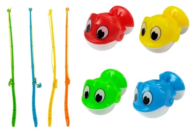 Jeu de pêche 4 cannes à pêche Bleu