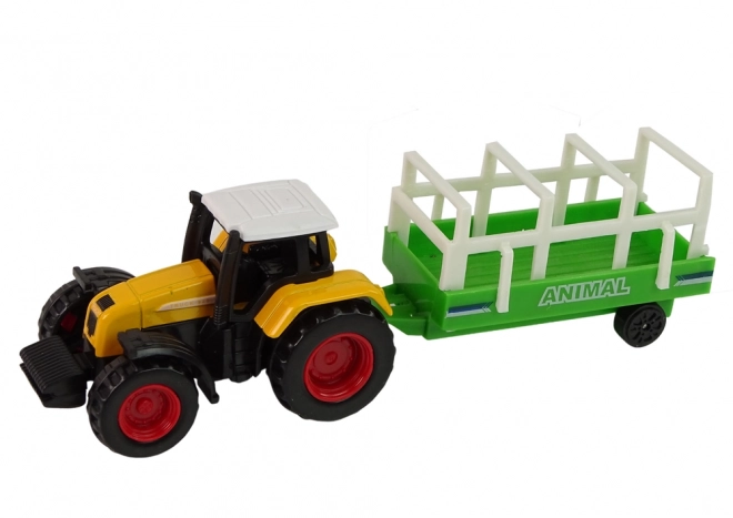 Ensemble de jouets Ferme - Tracteur, Remorque et Cheval 1:64