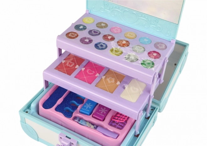Set de cosmétiques Cosmétique Maquillage Fabrication d'ongles Coffre bleu