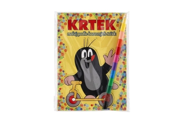 Livres à colorier Krtek A5 - Peignez selon les points de couleur avec crayons de cire