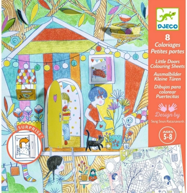 DJECO Livre à colorier magiques Nina et sa tente de jeu